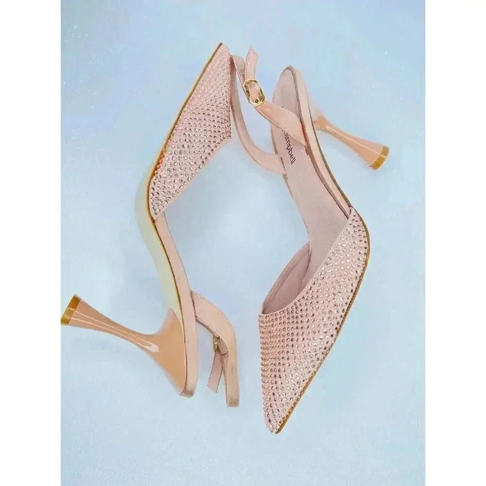 Jeffrey Campbell Zivote slingback pump heels size 8.5 embellished - Picture 1 of 11